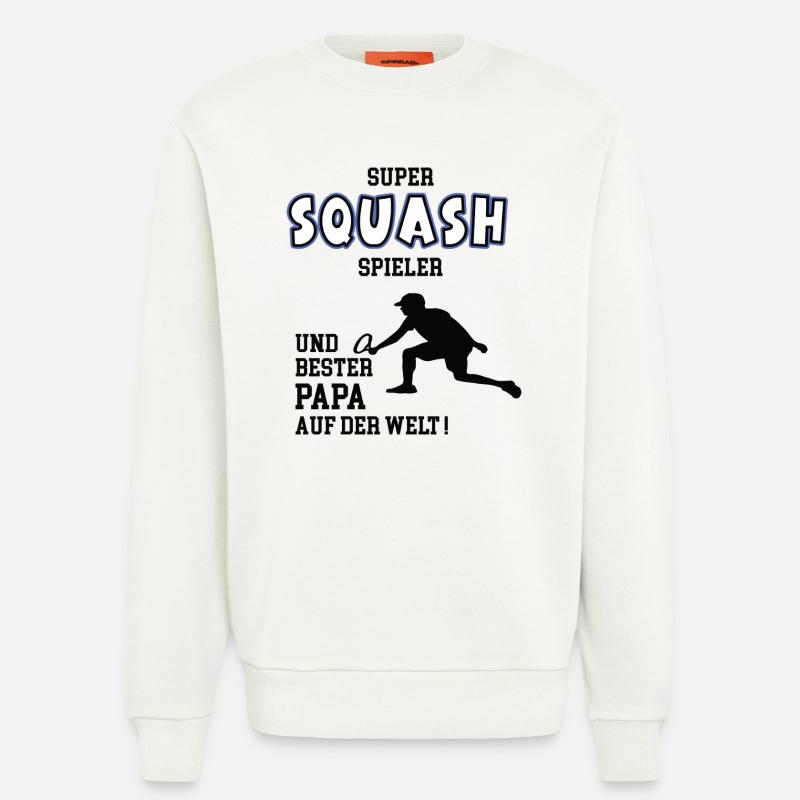 Squash Spieler Squasher Papa Vater Mann - Sweatshirt - made by SPREAD  - OFF WHITE