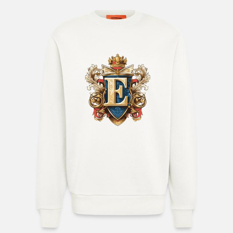 E Buchstabe Name Krone - Sweatshirt - made by SPREAD  - OFF WHITE