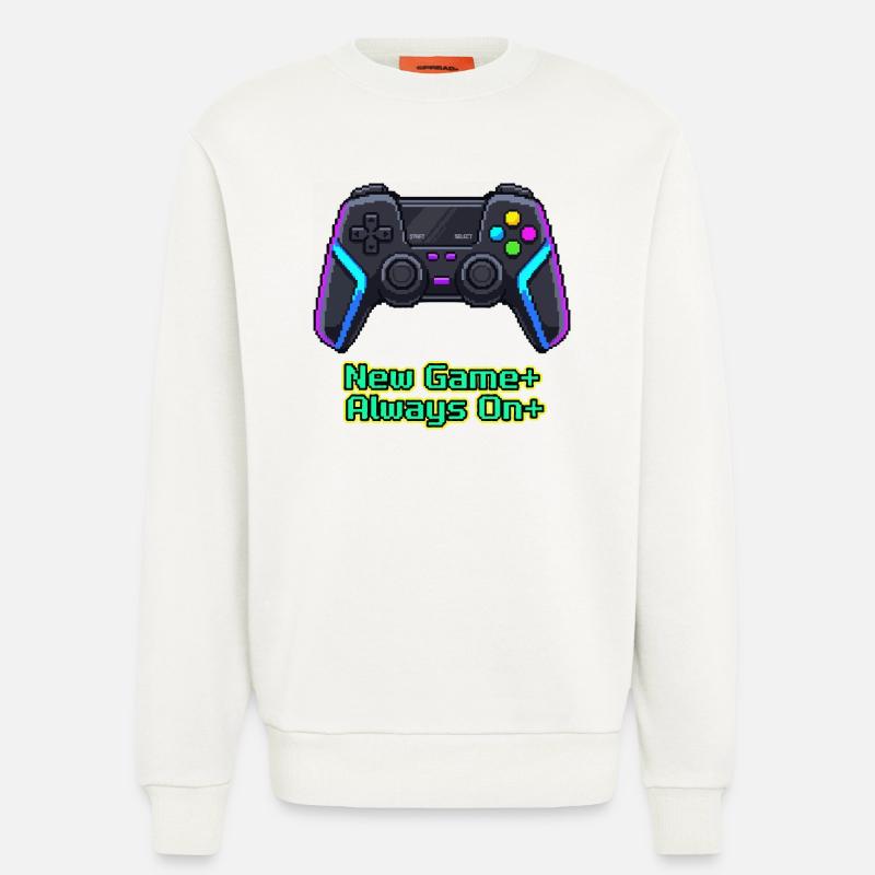 Neon Pixel Controller New Game Plus - Sweat bio décontracté fabriqué en UE - OFF WHITE