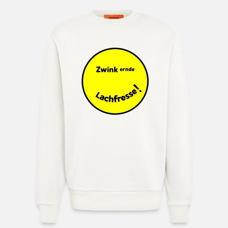 Zwinkernde Lachfresse - Sweatshirt - made by SPREAD  - OFF WHITE