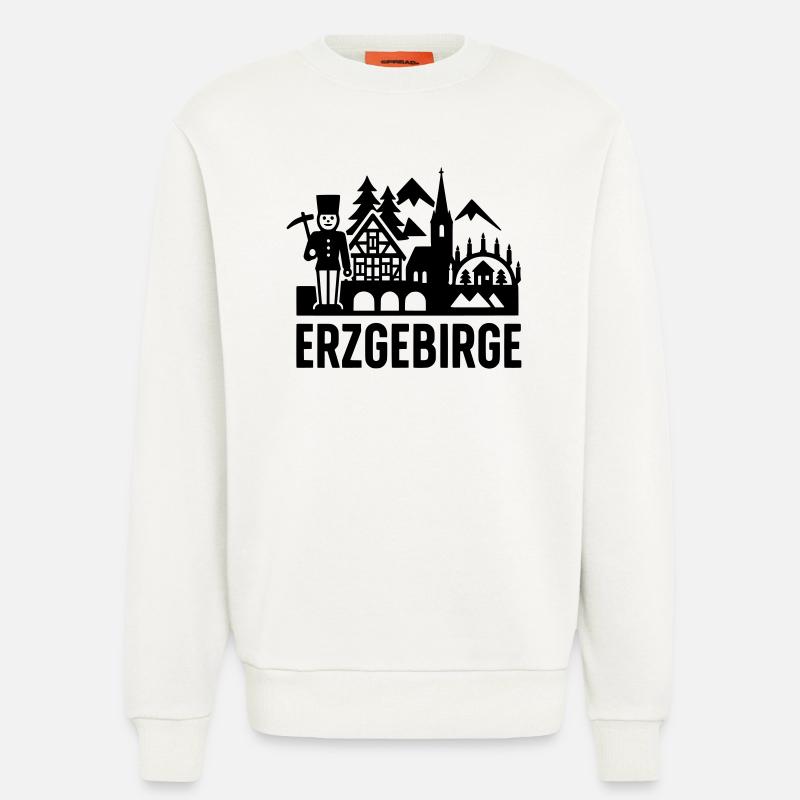 Erzgebirge typisch Silhouette - Sweatshirt - made by SPREAD - OFF WHITE