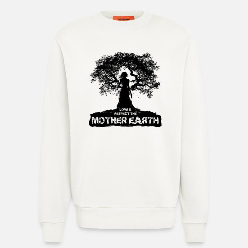Mutter Erde - Schwarzes Design - Sweatshirt - made by SPREAD  - OFF WHITE