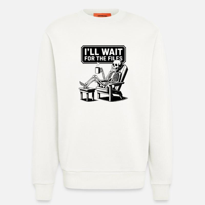  Waiting Skeleton Meme Project Manager Office - Sweatshirt - made by SPREAD  - OFF WHITE