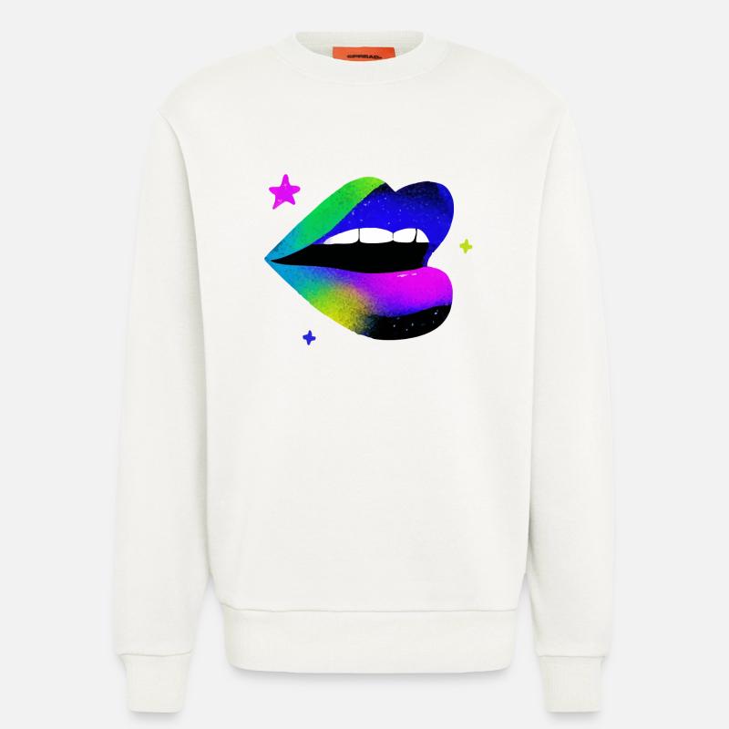 Regenbogen Lippe Graffiti Pop Art - Sweatshirt - made by SPREAD  - OFF WHITE