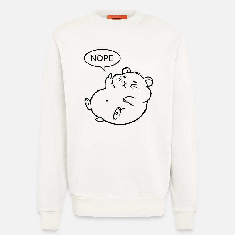 Nope Hamster | Funny Middle Finger Statement - Sweatshirt - made by SPREAD  - OFF WHITE
