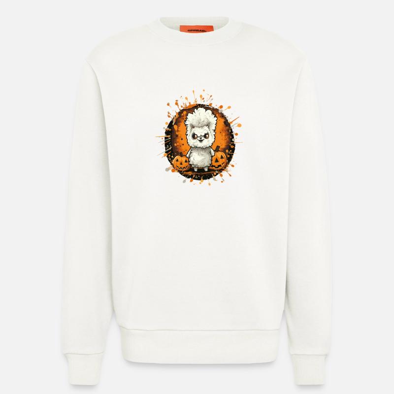 Lama Halloween Comic - Sweatshirt - made by SPREAD  - OFF WHITE
