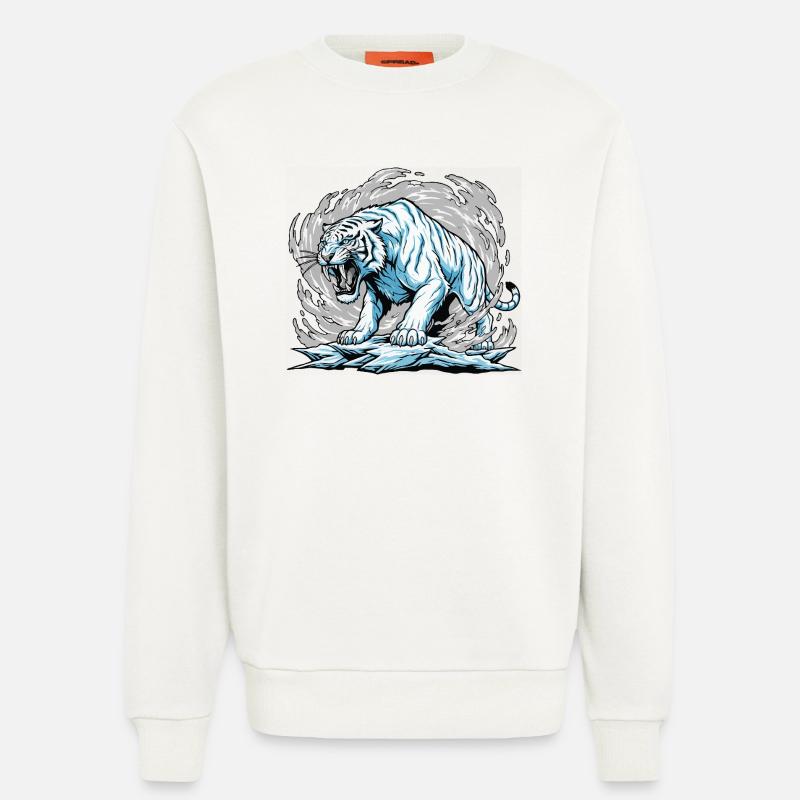 Der gefrorene Tiger im Golf - Sweatshirt - made by SPREAD  - OFF WHITE