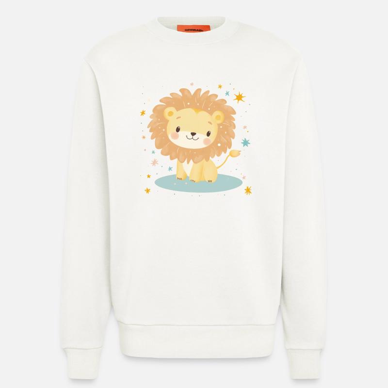 Süßer Löwe mit Sternenhimmel - Sweatshirt - made by SPREAD - OFF WHITE