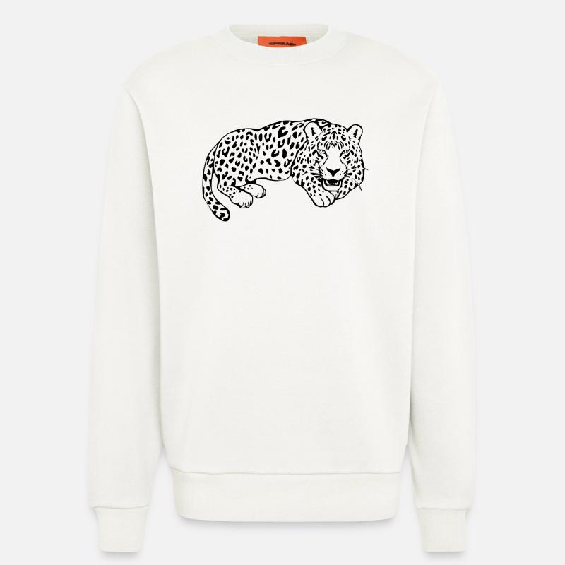 Leopard Black Lepard Pattern T-shirt Gift - Sweatshirt - made by SPREAD - OFF WHITE