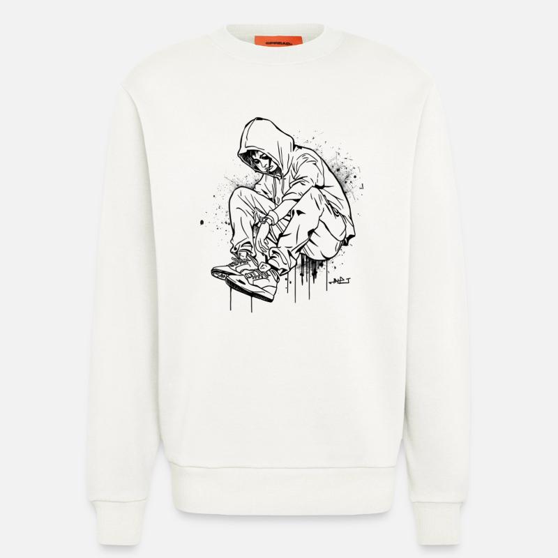Silhouette Kapuzenpullover Graffiti - Sweatshirt - made by SPREAD  - OFF WHITE