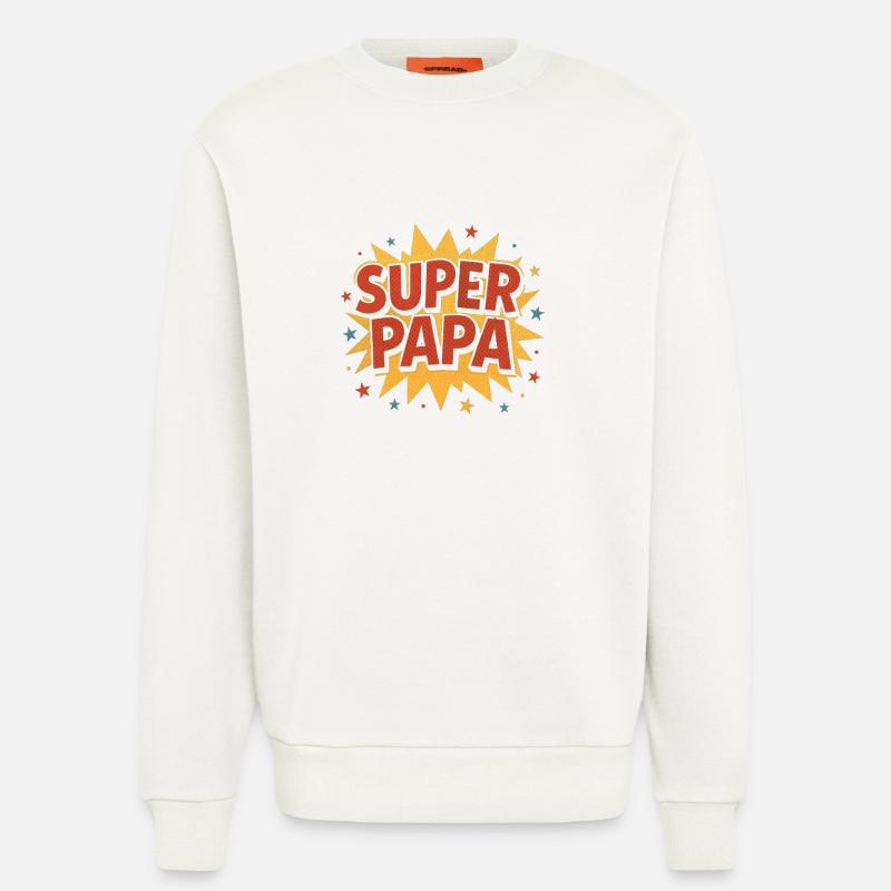 Super Papa Comic Explosion - Sweatshirt - made by SPREAD  - OFF WHITE