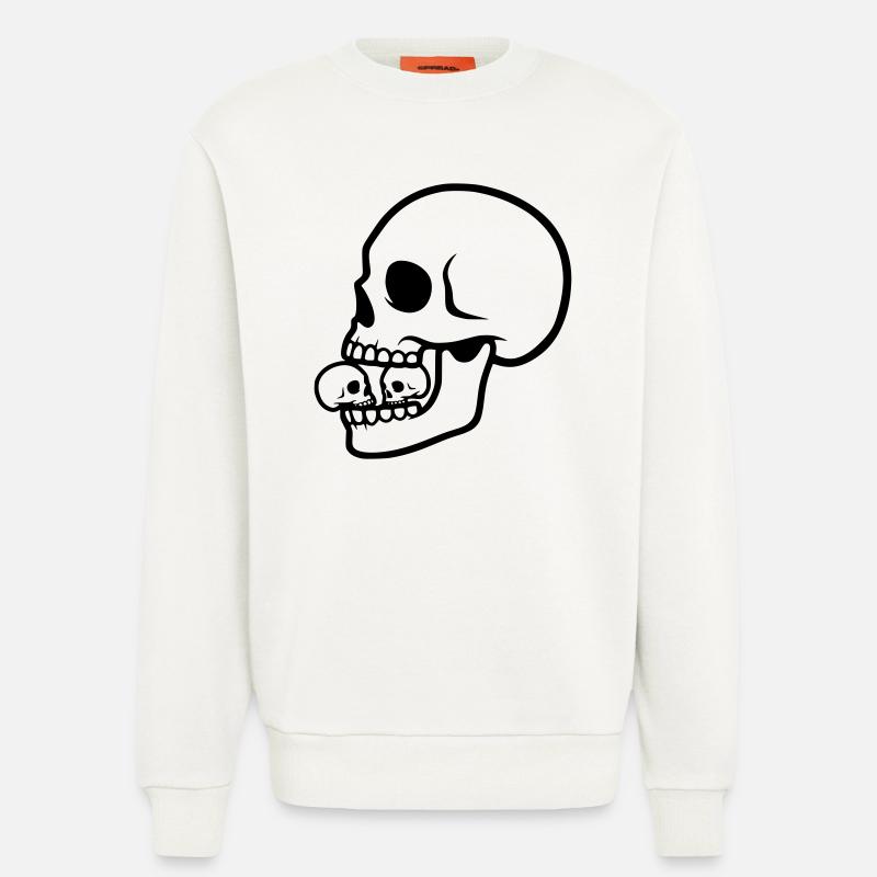 Makaberer Totenkopf | Horror Design - Sweatshirt - made by SPREAD  - OFF WHITE