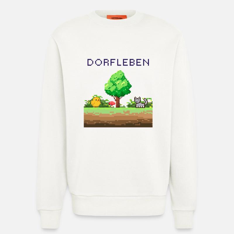 Dorflleben Pixelwelt - Sweatshirt - made by SPREAD  - OFF WHITE