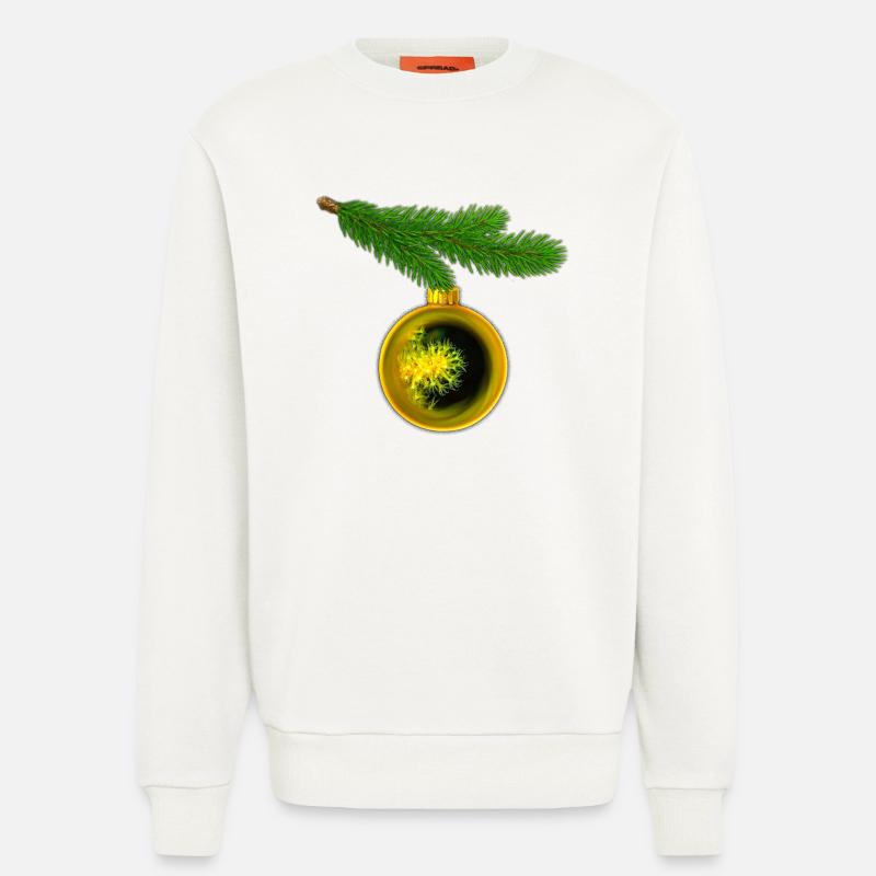 Weihnachtskugel mit Krustenanemonen am Tannenzweig - Sweatshirt - made by SPREAD  - OFF WHITE