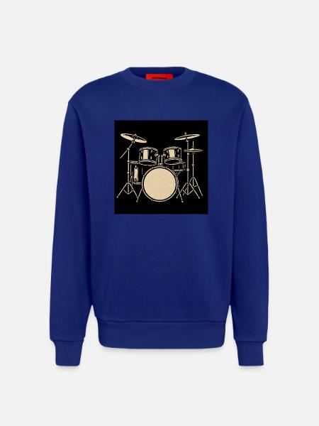 Black Silver Drumset Illustration - Sweatshirt - made by SPREAD - OFF WHITE