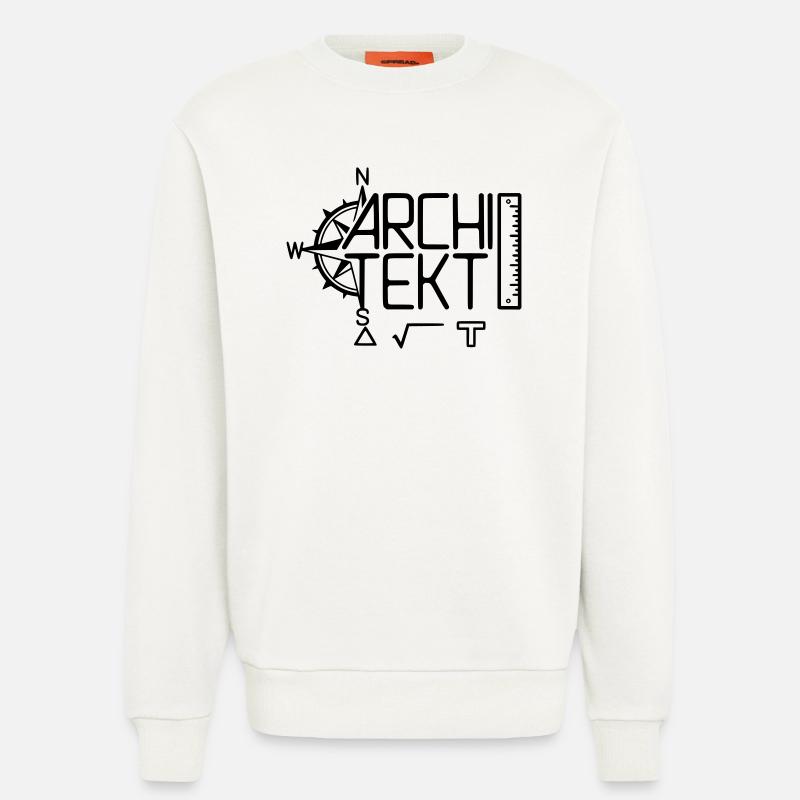 Conception architecte avec outil de dessin - Sweat bio décontracté fabriqué en UE - OFF WHITE