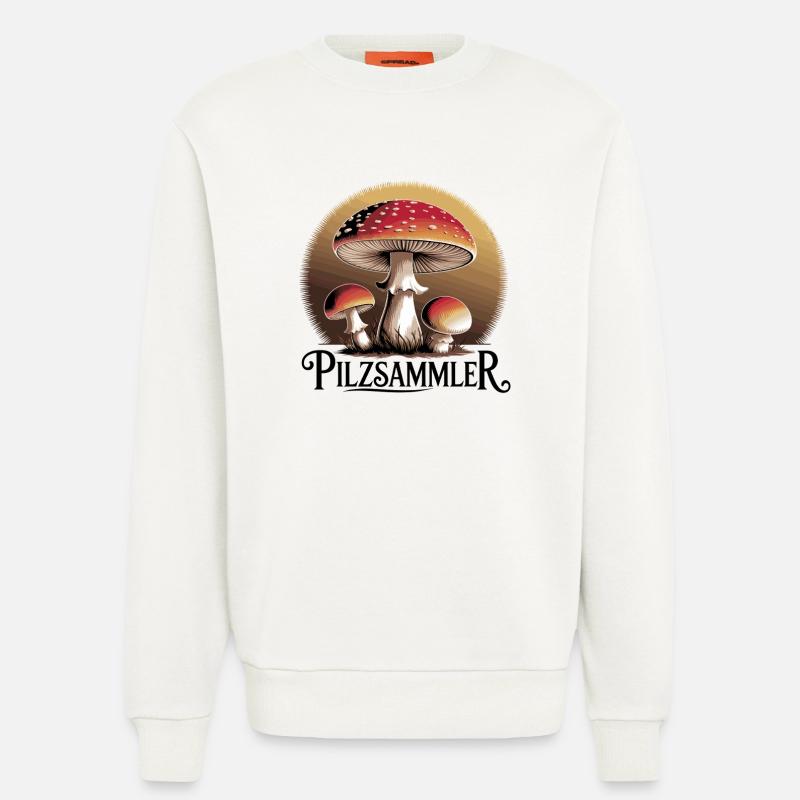 Mystical toadstools in the moonlight - Sweatshirt - made by SPREAD  - OFF WHITE