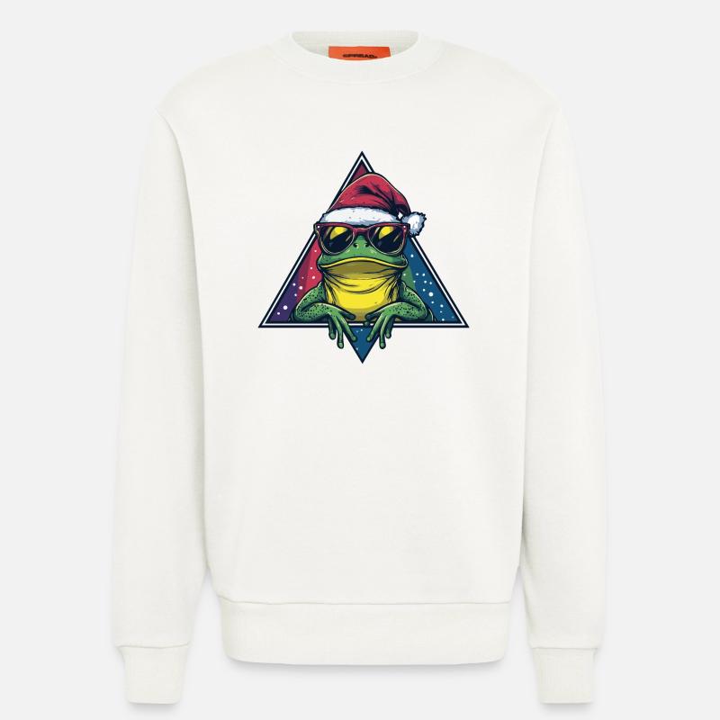 Frog in the Santa Triangle - Sweatshirt - made by SPREAD  - OFF WHITE
