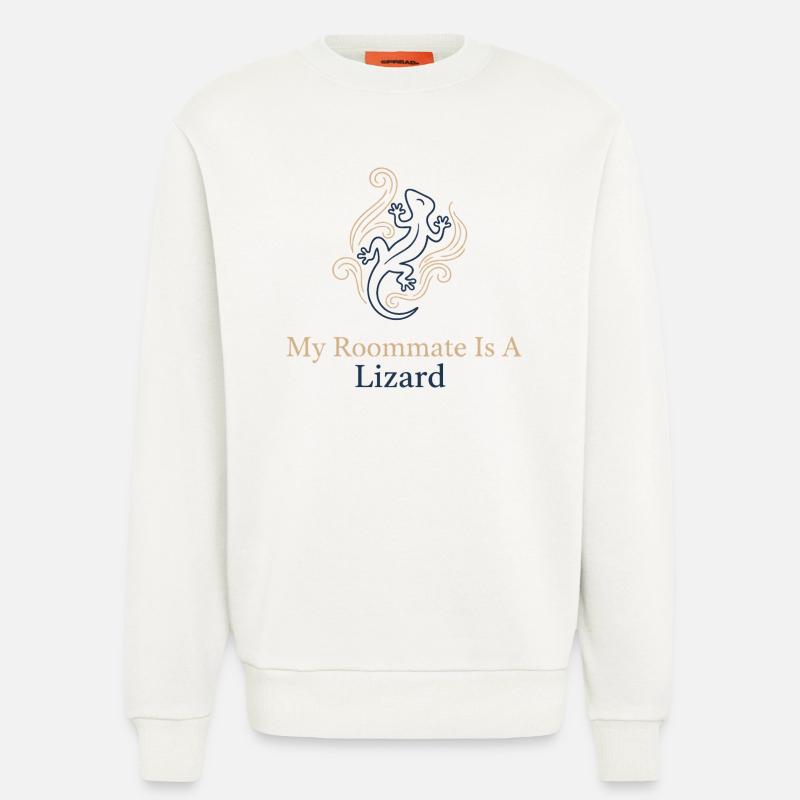 Mein Mitbewohner ist eine Echse - Sweatshirt - made by SPREAD  - OFF WHITE