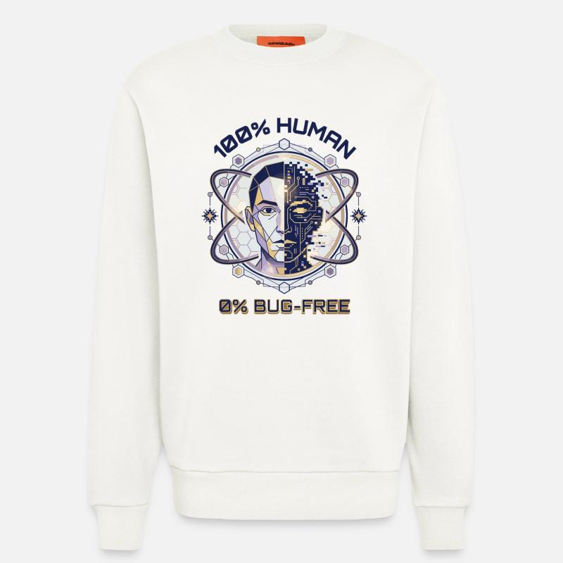 Human Glitch Code - Sweatshirt - made by SPREAD  - OFF WHITE