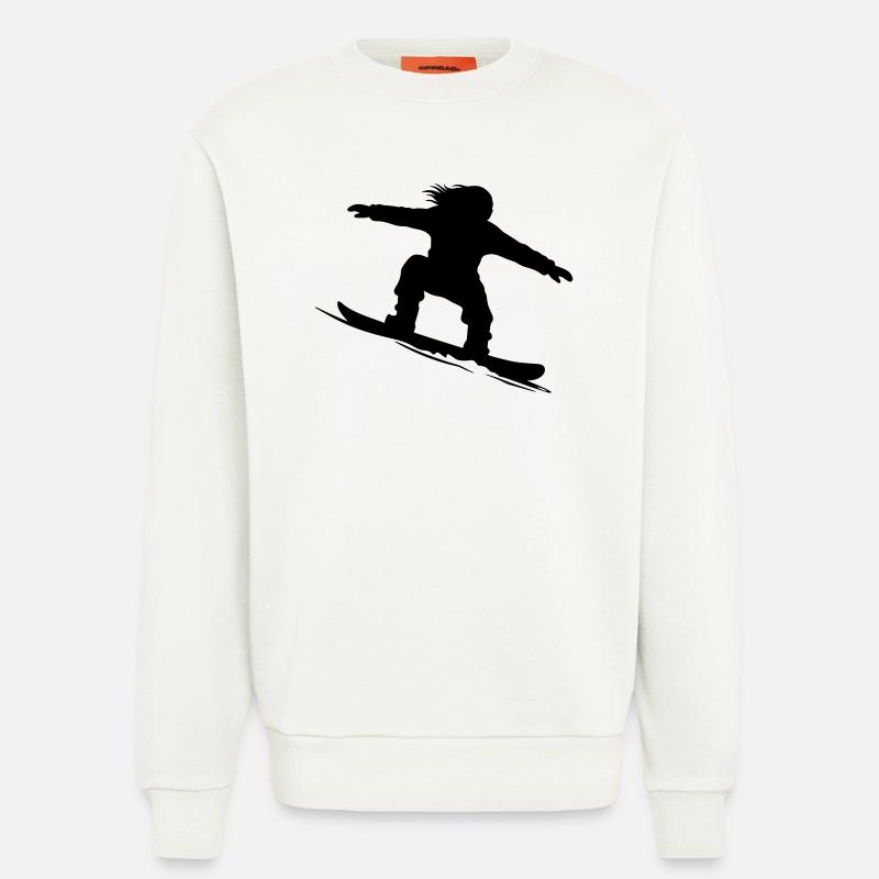 Snowboarder Silhouette - Farbe variabel - Sweatshirt - made by SPREAD  - OFF WHITE