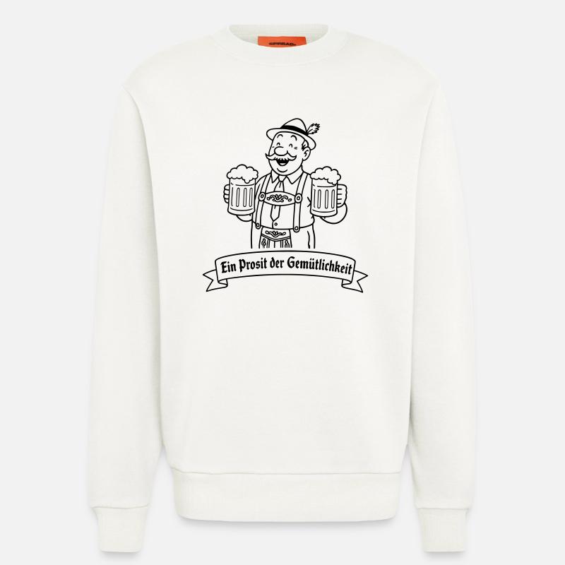 Herr Bier - Ein Prosit der Gemütlichkeit - Sweat bio décontracté fabriqué en UE - OFF WHITE