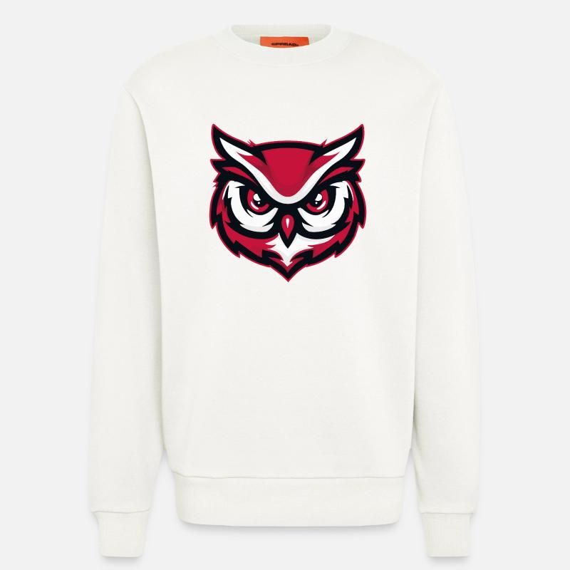 Maskottchen Eule Red White - Sweatshirt - made by SPREAD  - OFF WHITE