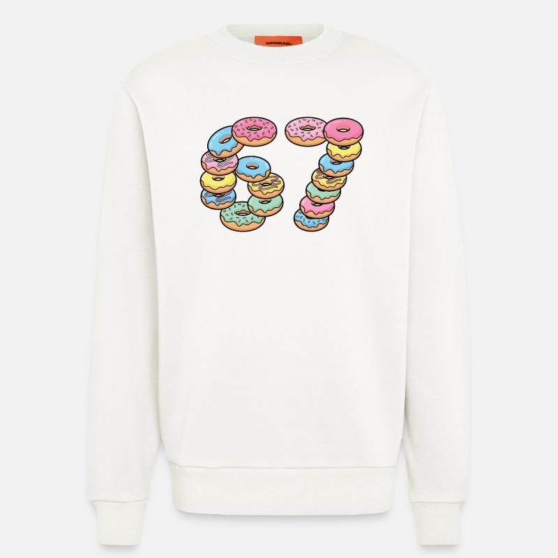 Pastel Donut Stack 67 Pattern - Sweatshirt - made by SPREAD  - OFF WHITE