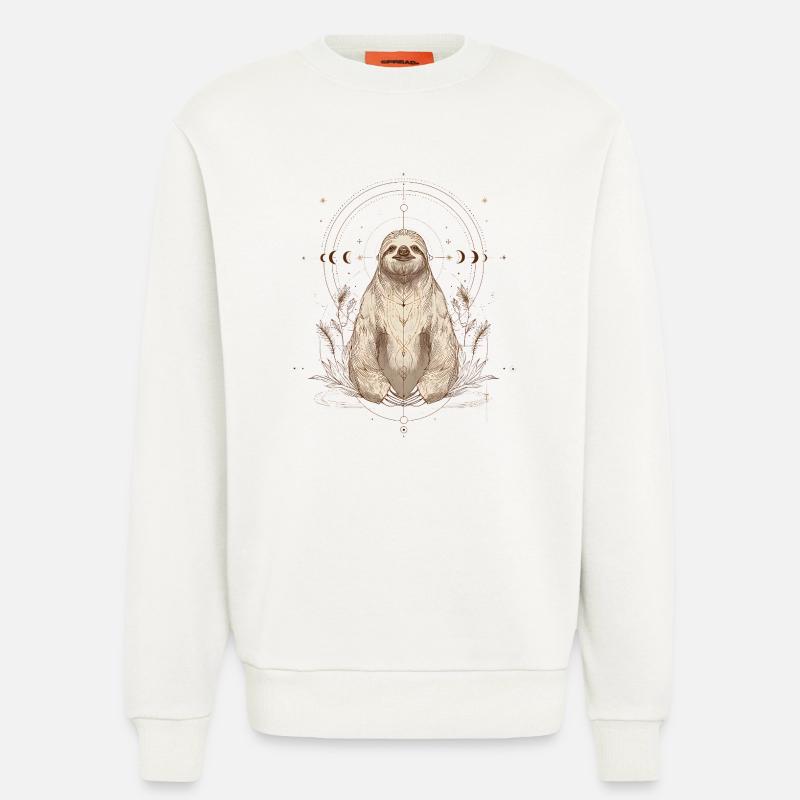 Faultier mit Mondphasen im Boho Stil - Sweatshirt - made by SPREAD  - OFF WHITE