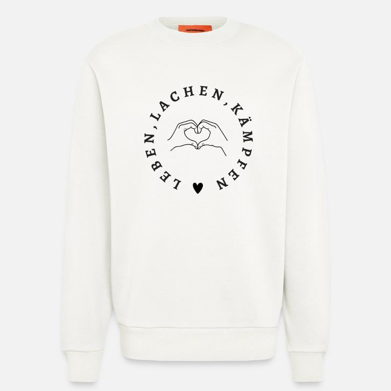 Leben Lachen Kämpfen – Starkes Statement Design - Sweatshirt - made by SPREAD  - OFF WHITE