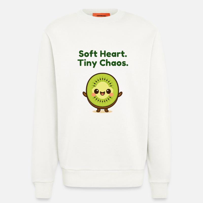 Softe Herz Tiny Chaos Kiwi - Sweatshirt - made by SPREAD  - OFF WHITE