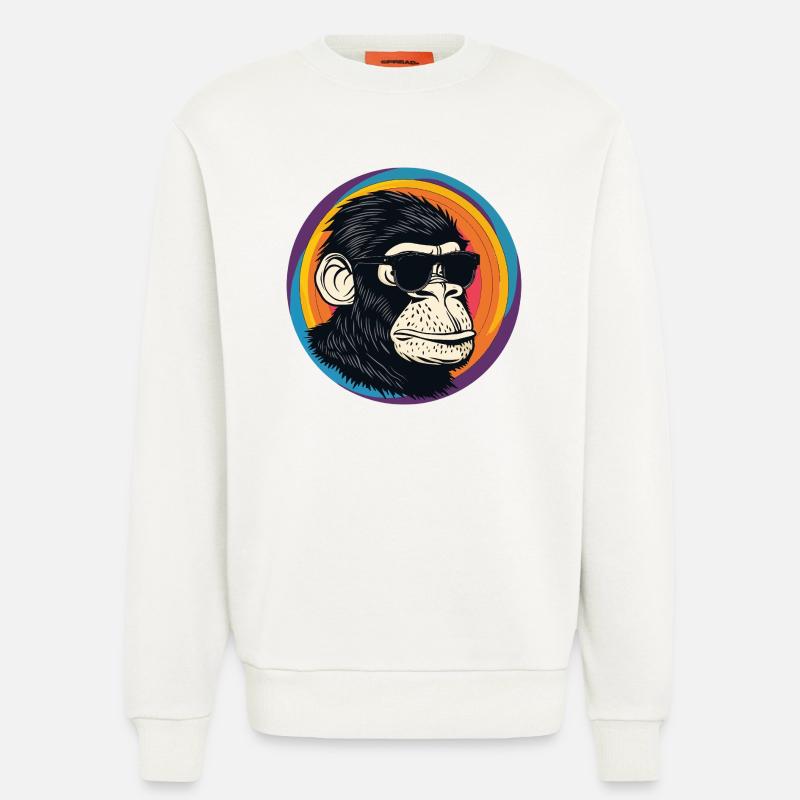 Affe Sonnenbrille Comic - Sweatshirt - made by SPREAD  - OFF WHITE