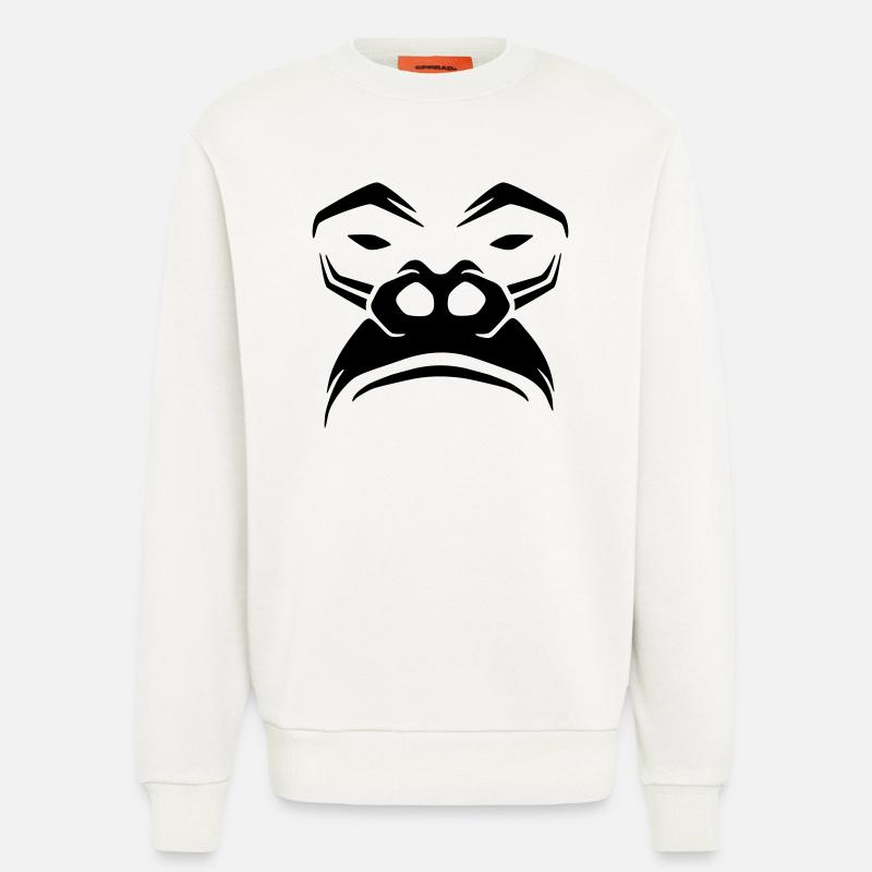Grumpy Gorilla – Monkeys Silverback Jungle - Sweatshirt - made by SPREAD  - OFF WHITE