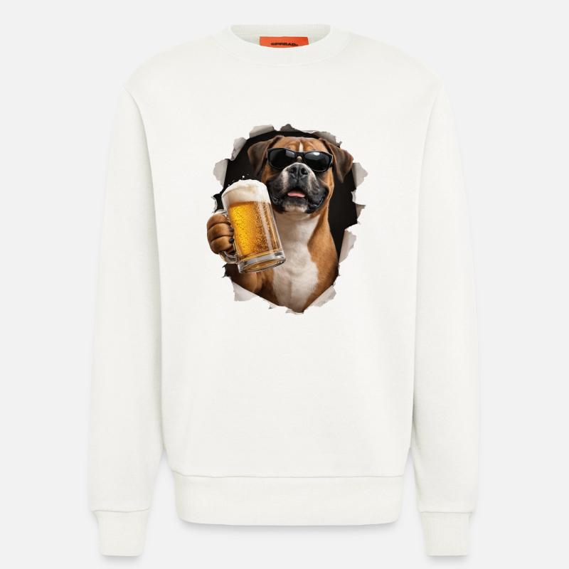 Boxer Bier - Sweatshirt - made by SPREAD  - OFF WHITE