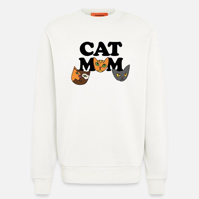 Three Cat Faces in Bold Palette - Sweatshirt - made by SPREAD  - OFF WHITE