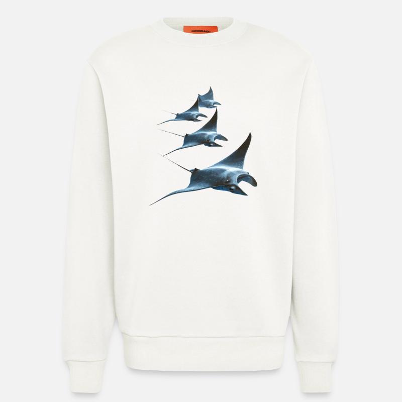Manta Ray, Devil Ray, Stingray, Diver - Sweatshirt - made by SPREAD  - OFF WHITE
