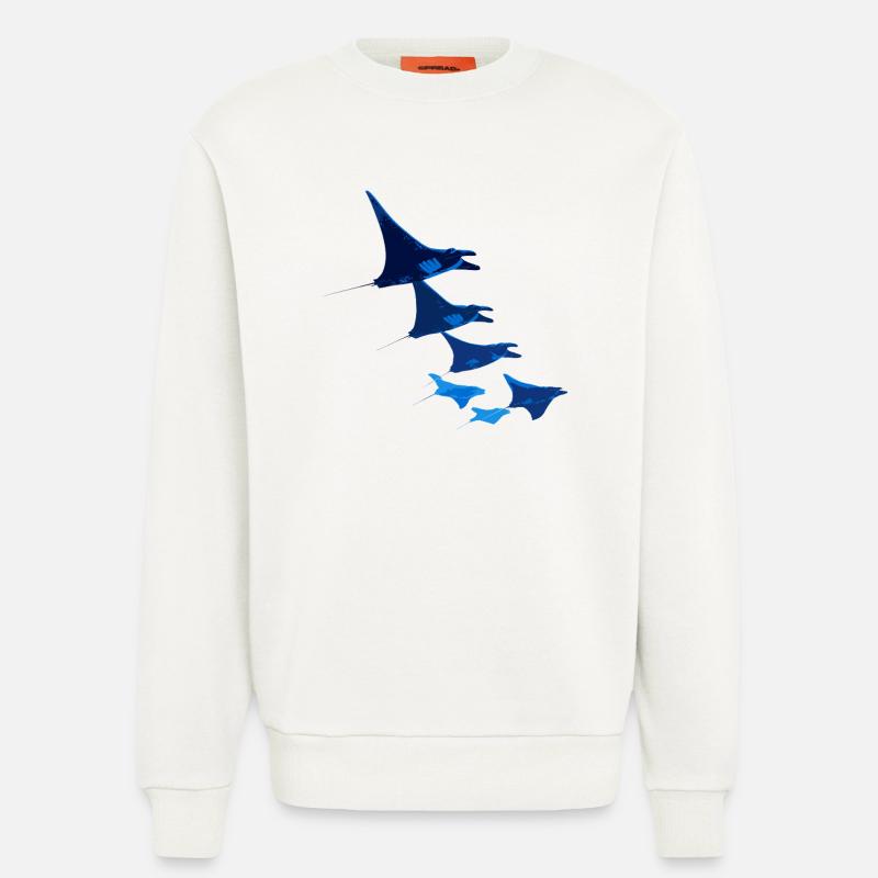 Manta Ray, Devil Ray, Stingray, Diver - Sweatshirt - made by SPREAD - OFF WHITE