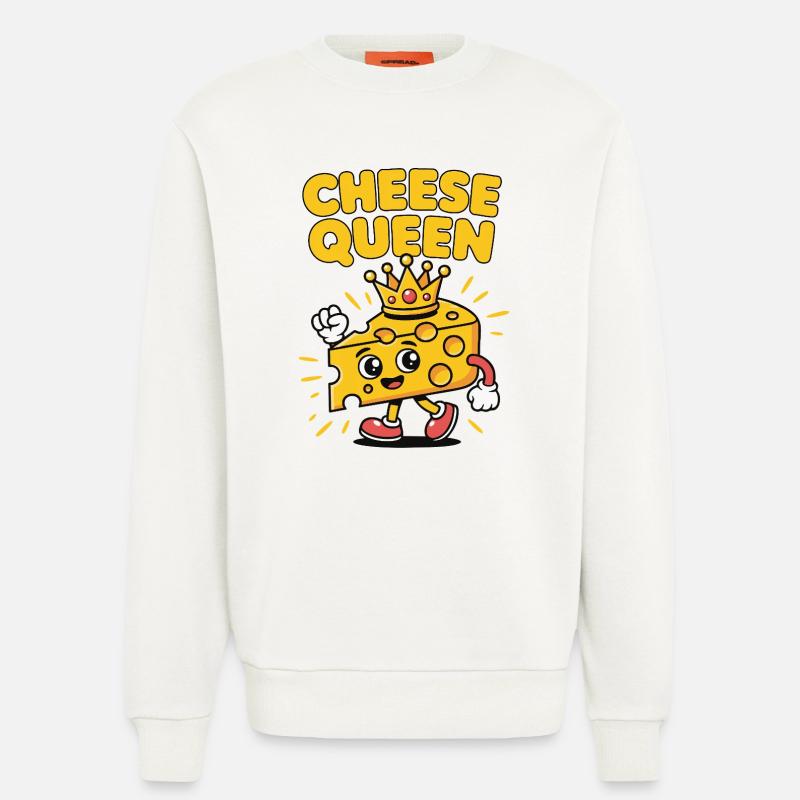 Cheese Queen – Käse mit Krone - Sweatshirt - made by SPREAD - OFF WHITE