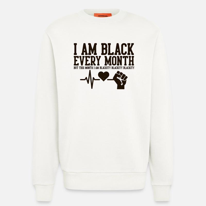 Ich bin jeden Monat schwarz Herzschlag-Faust - Sweatshirt - made by SPREAD - OFF WHITE