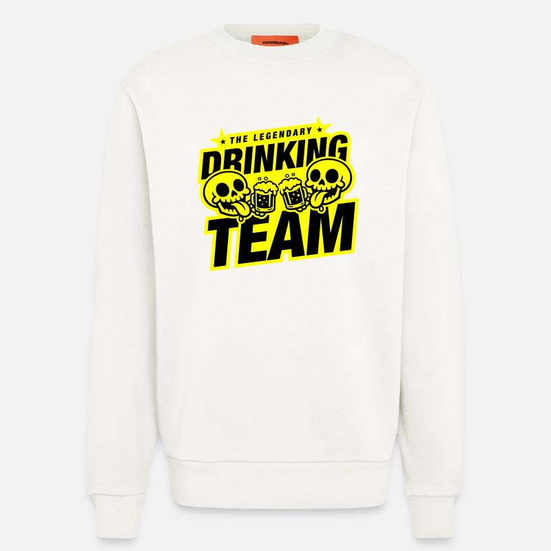 Drinking Team Skelett Bier - Sweatshirt - made by SPREAD  - OFF WHITE