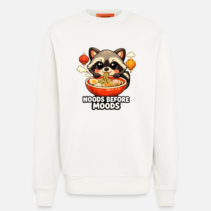 Ramen Noods Before Moods Waschbär - Sweatshirt - made by SPREAD  - OFF WHITE