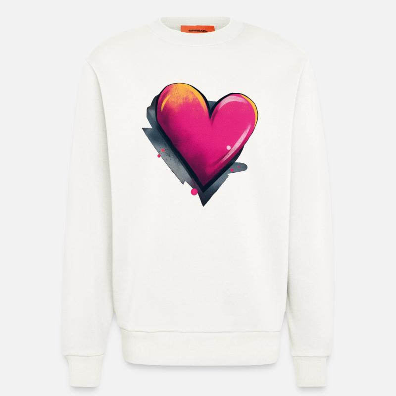 Herz Graffiti - Sweatshirt - made by SPREAD  - OFF WHITE