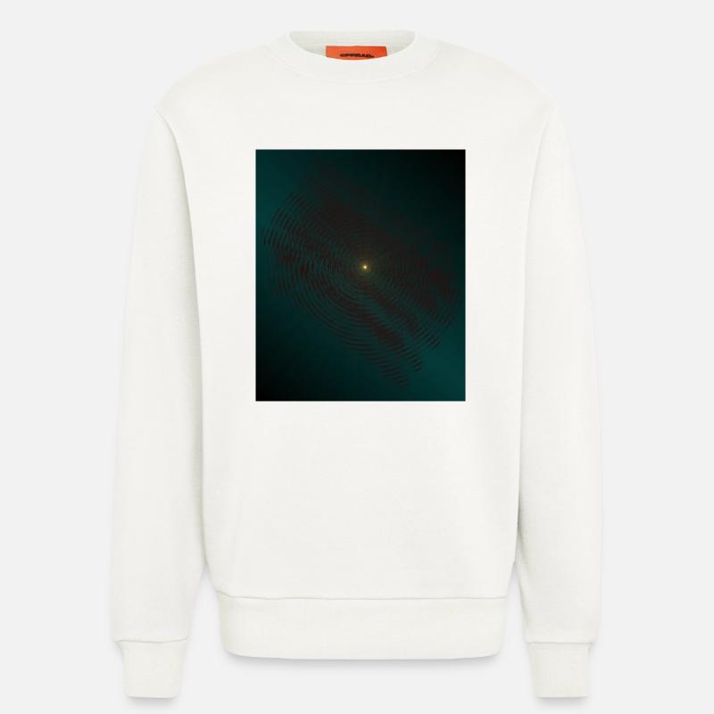 Spirale de lutte turquoise au centre - Sweat bio décontracté fabriqué en UE - OFF WHITE