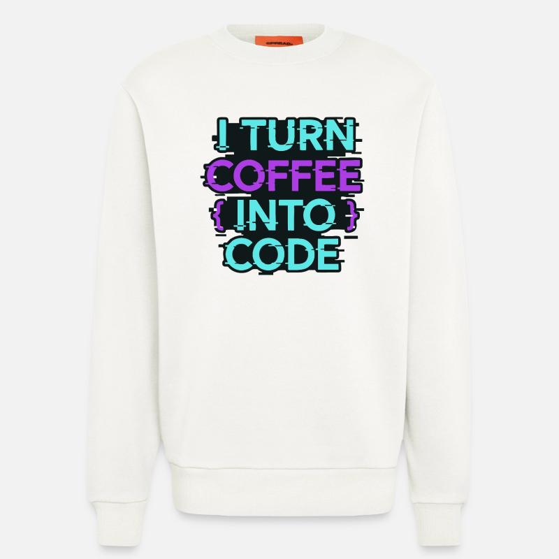 I Turn Coffee Into Code - Sweatshirt - made by SPREAD  - OFF WHITE