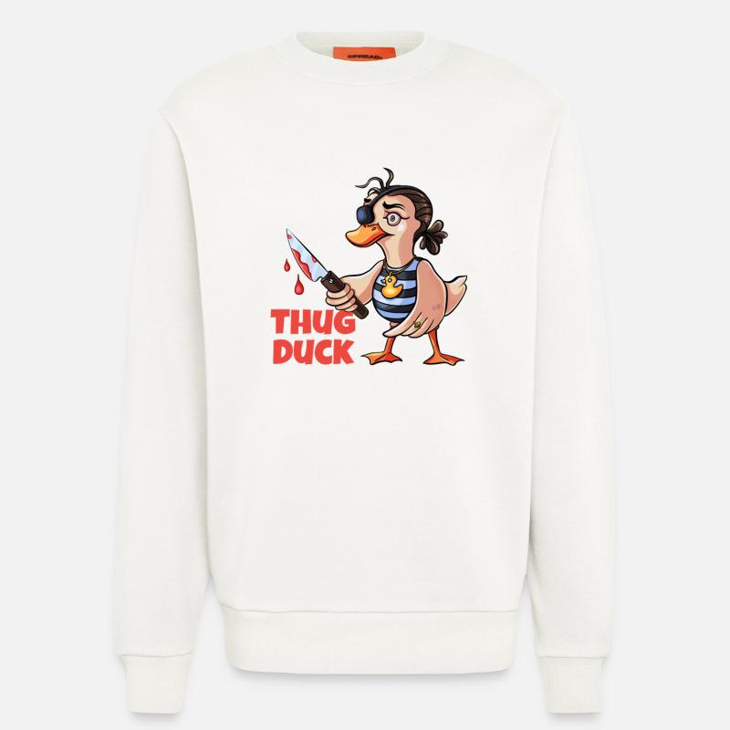 Thug Duck hält ein Messer-Meme - Sweatshirt - made by SPREAD  - OFF WHITE
