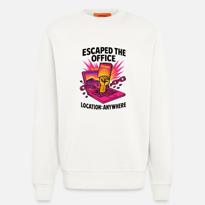 Telearbeit – Telearbeit – Voll-Fernarbeit - Sweatshirt - made by SPREAD  - OFF WHITE