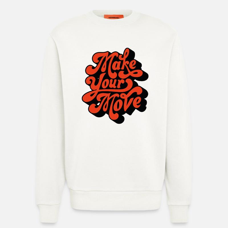 Make Your Move Retro-Skript - Sweatshirt - made by SPREAD  - OFF WHITE
