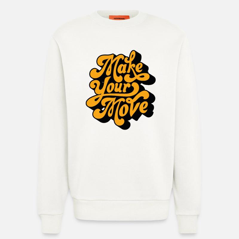 Make Your Move Retro Script - Sweatshirt - made by SPREAD  - OFF WHITE