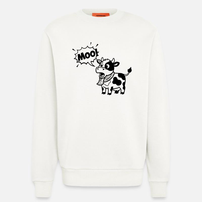 Funny Cow Moo Comic Speech Bubble - Sweatshirt - made by SPREAD  - OFF WHITE