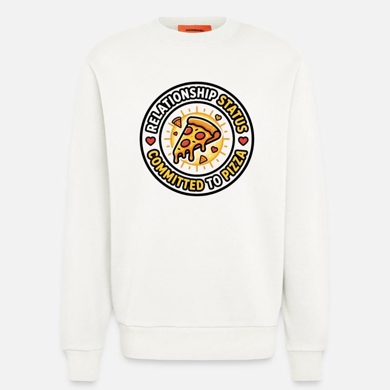Relationship Status Committed to Pizza - Sweatshirt - made by SPREAD  - OFF WHITE